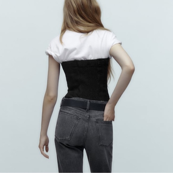 Zara Denim Corsetry Top - Picture 6 of 10